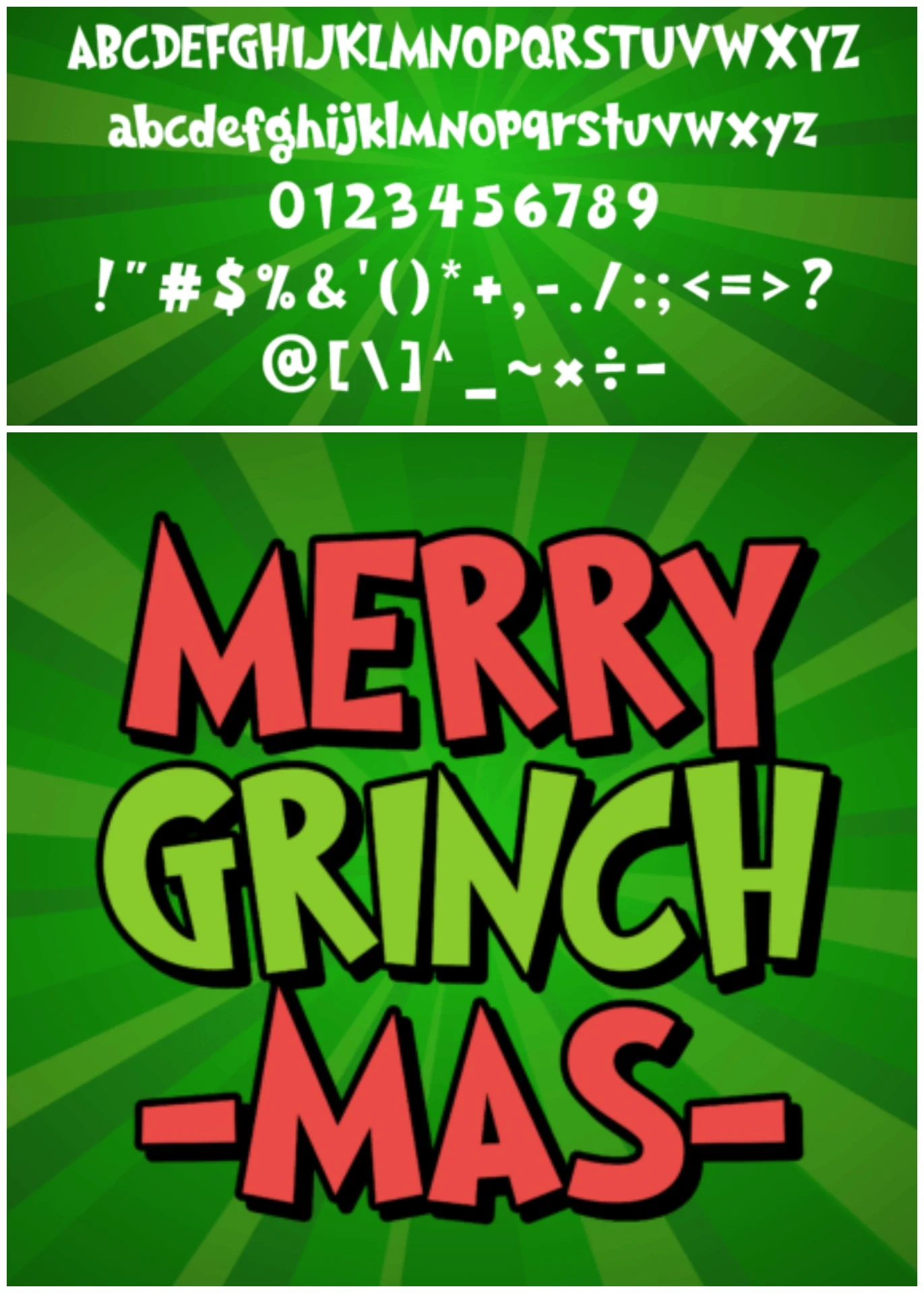 Sneaky Grinch Font – Playful Christmas Cartoon Typeface