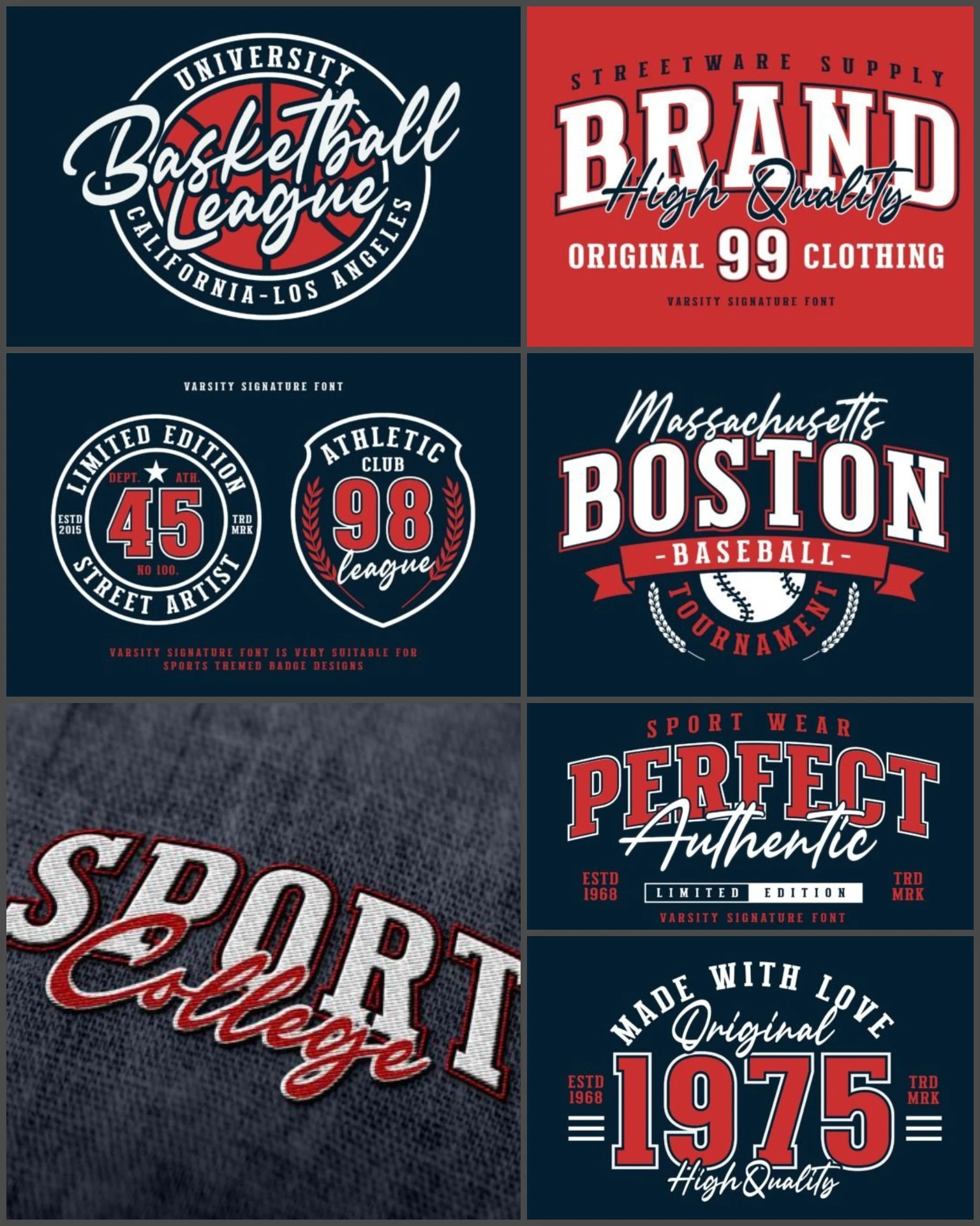 Varsity font and college typeface for bold athletic branding. Perfect for sporty apparel, Cricut and print projects.