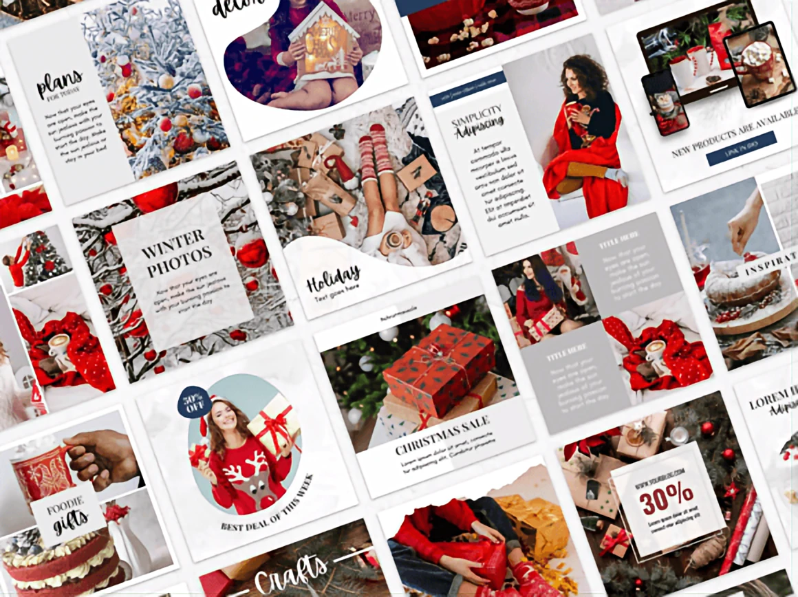 100 Christmas Instagram Post Ideas: Fun Canva Templates for the Holiday Season