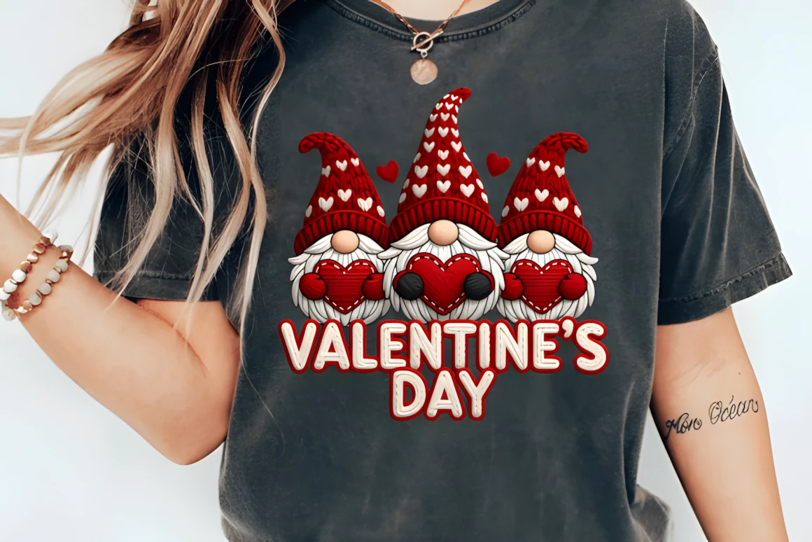 Latch Hook PNG – Valentine Gnome PNG Faux Yarn Design