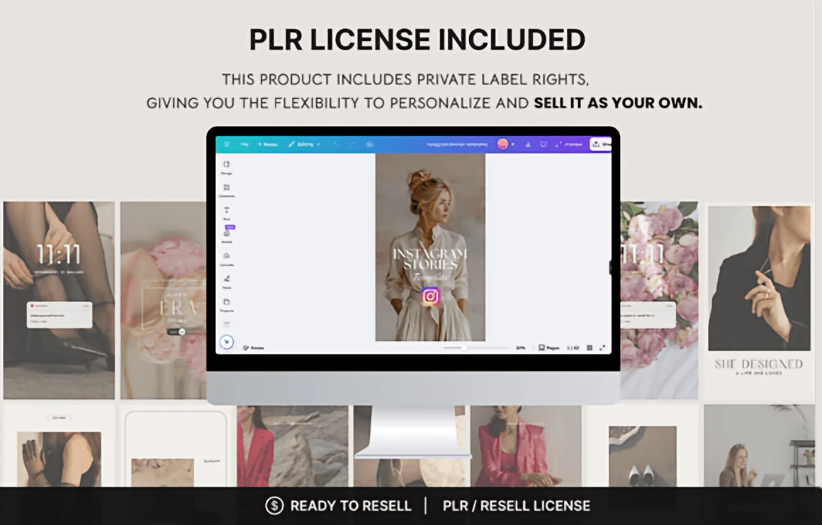 About 60 Instagram Stories Canva Templates – Editable + PLR Rights