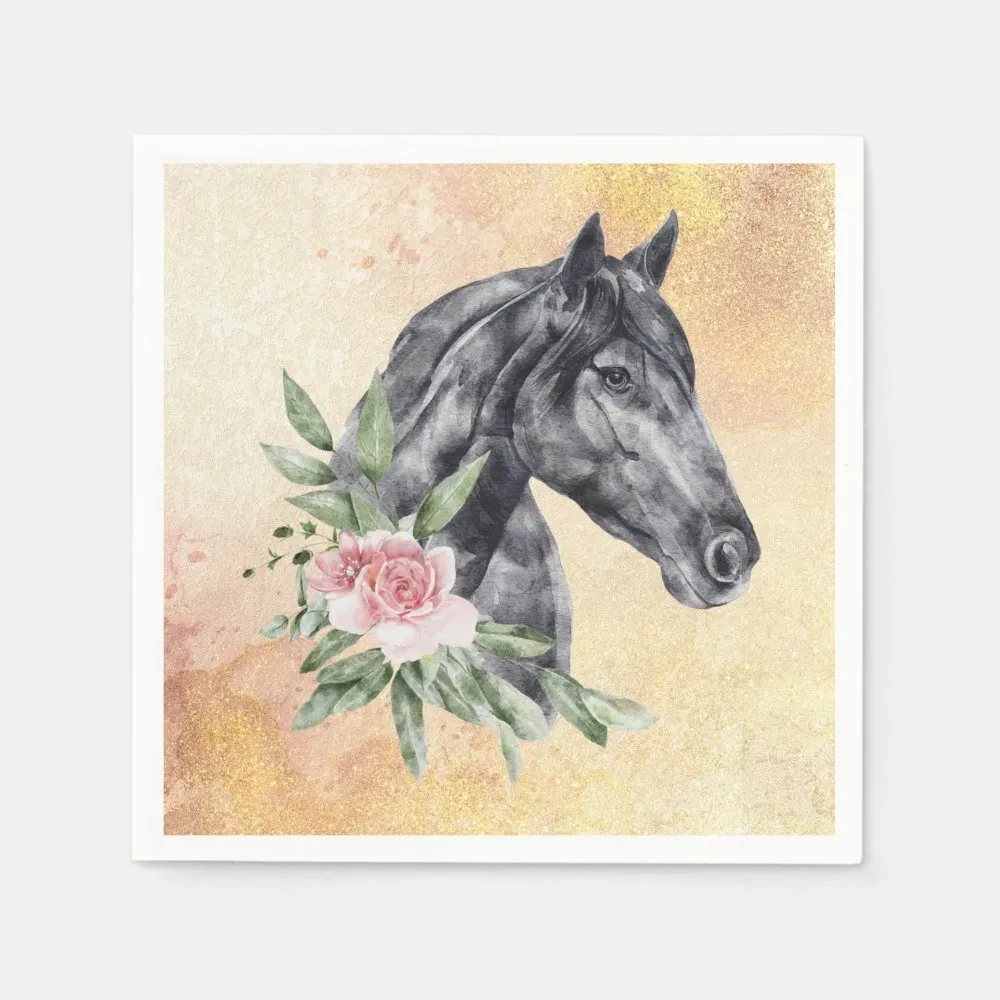 Watercolor Animal Portraits and Flowers – Elegant Clipart for Print & Design