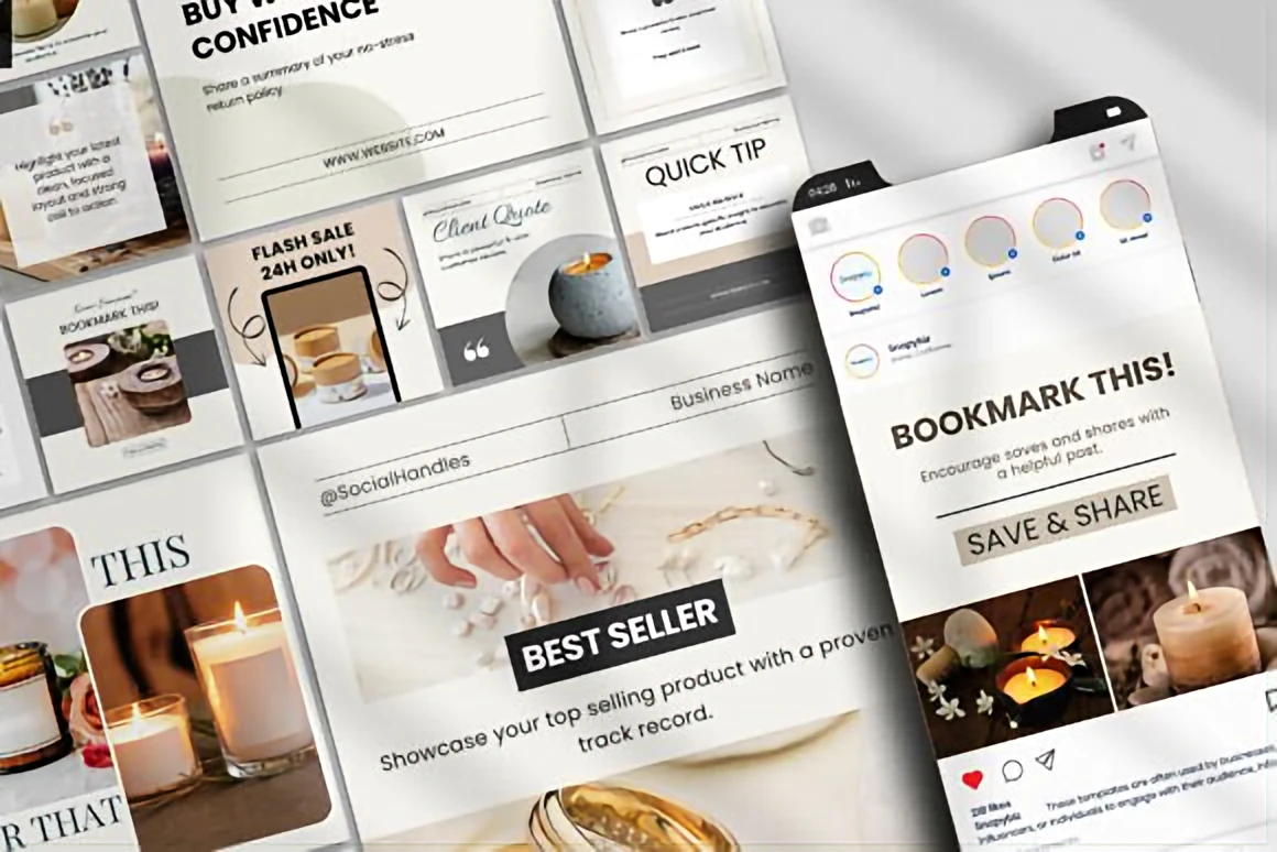 Small Business Instagram Templates – Minimalist Canva Posts