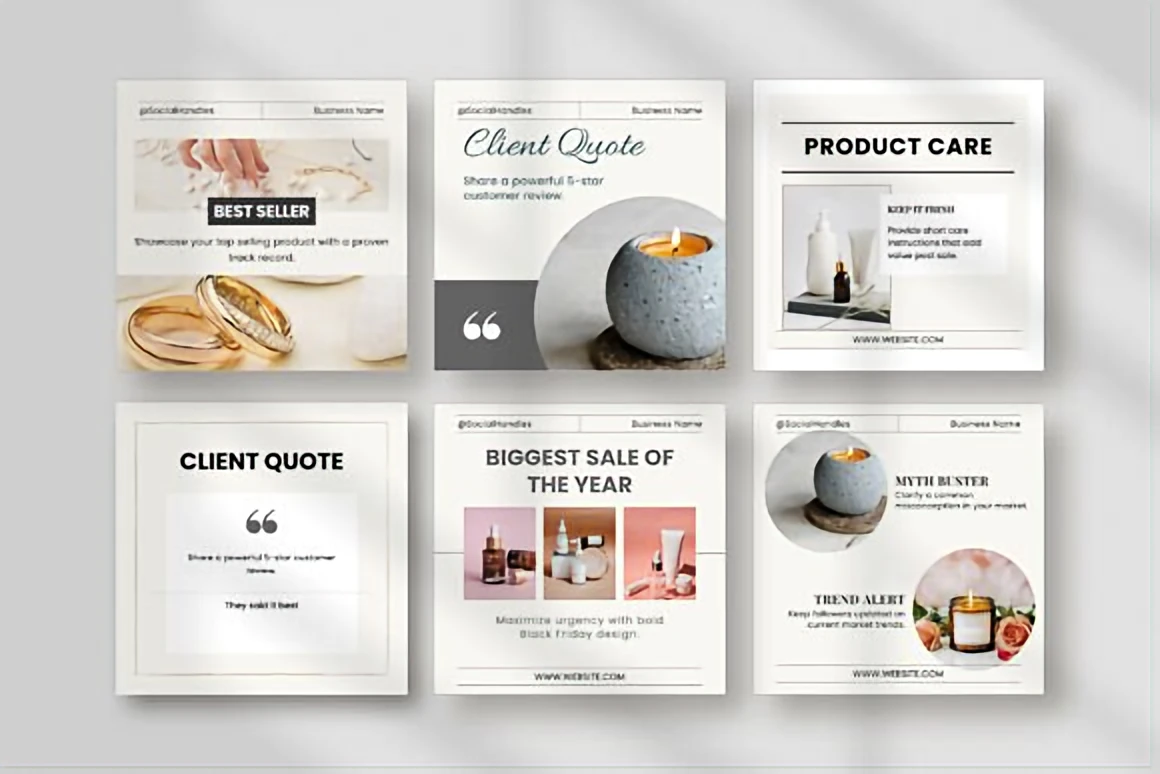 Small Business Instagram Templates – Minimalist Canva Posts