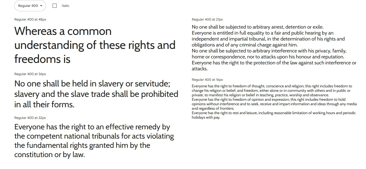 Cabin, a friendly sans-serif by Pablo Impallari, mixes handwriting's warmth with modern design, inspired by Gill Sans.